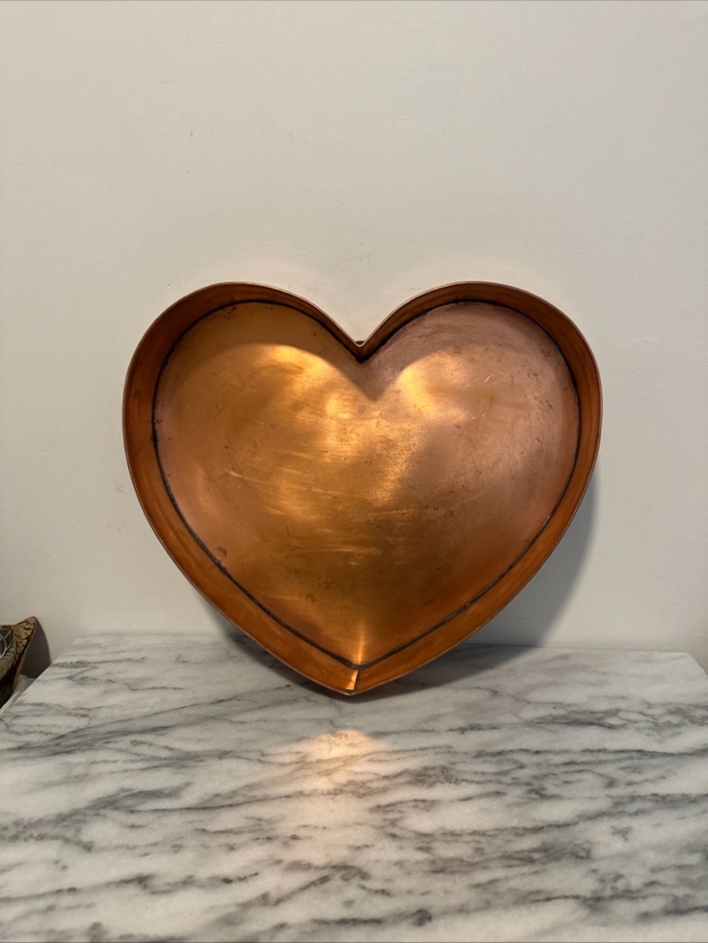 Heart-Shaped Copper Serving Tray - Copper Tone